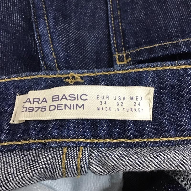 ザラ ZARA パンツ デニム、ジーンズ 5862 171 407 ワイドパンツ フリンジ 無地 インディゴ / インディゴ /  レディース USED 古着 中古 10120030