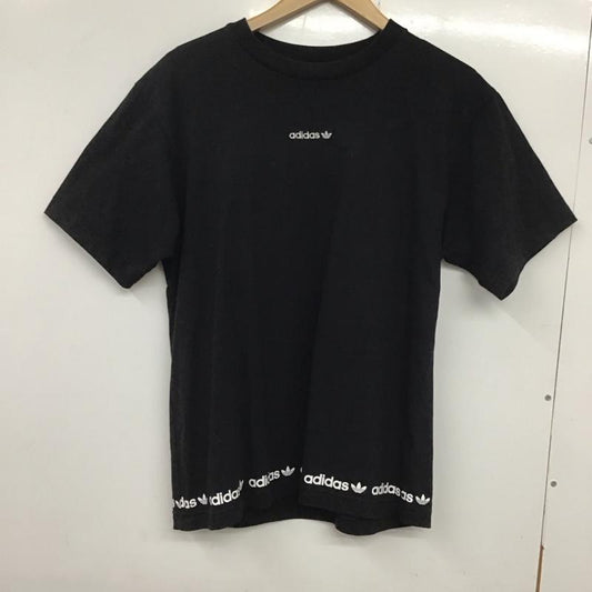 アディダス adidas Tシャツ 半袖 半袖カットソー プリントTシャツ クルーネックカットソー ロゴ、文字 黒 / ブラック /  メンズ USED 古着 中古 10133716