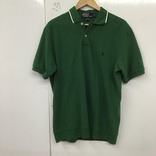 ポロラルフローレン POLO RALPH LAUREN ポロシャツ 半袖 半袖ポロシャツ 半袖カットソー カラーシャツ M ロゴ、文字 緑 / グリーン /  メンズ USED 古着 中古 10129272