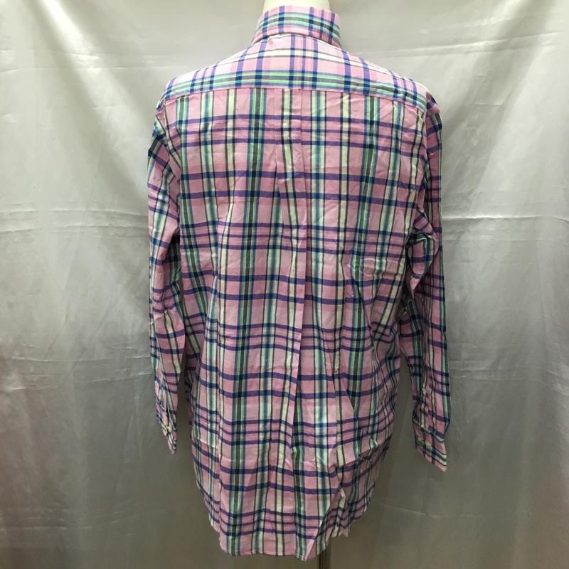 ブルックスブラザーズ BROOKS BROTHERS シャツ、ブラウス 長袖 ボタンダウン 胸ポケット M チェック 桃 / ピンク /  メンズ USED 古着 中古 10111599