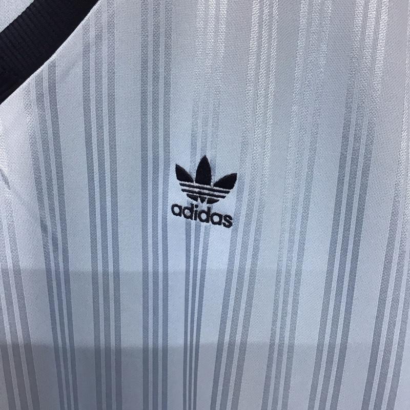 アディダス adidas ポロシャツ 長袖 jd2604 フットボールジャカードVネック長袖ポロシャツ スポーツウェア XL ロゴ、文字 青 / ブルー /  レディース USED 古着 中古 10140130