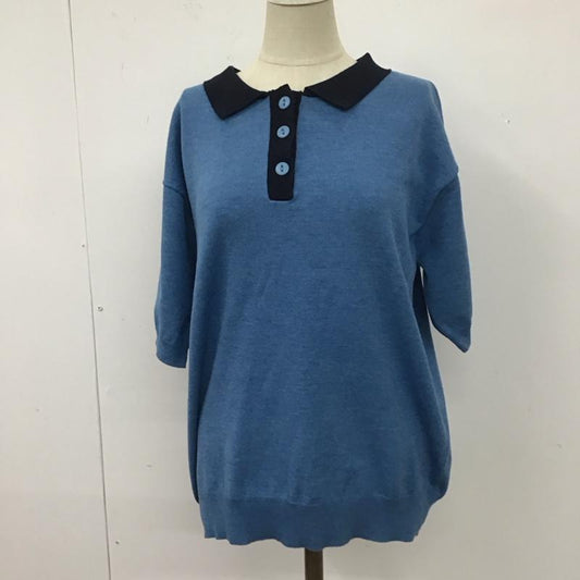 ニコアンド niko and... ポロシャツ 半袖 NKN23675SB ポロ襟ニット M 無地 青 / ブルー / X 紺 / ネイビー /  レディース USED 古着 中古 10112138
