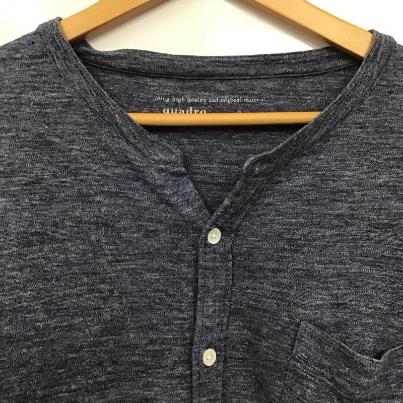 クオドロ quadro カットソー 長袖 長袖カットソー 無地カットソー ヘンリーネックカットソー 2 無地 紺 / ネイビー /  メンズ USED 古着 中古 10131768