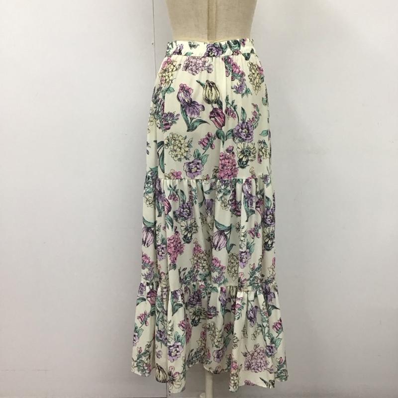 デュラス DURAS スカート ロングスカート D0580280 ティアードスカート FREE 花柄 オフホワイト / オフホワイト /  レディース USED 古着 中古 10120032