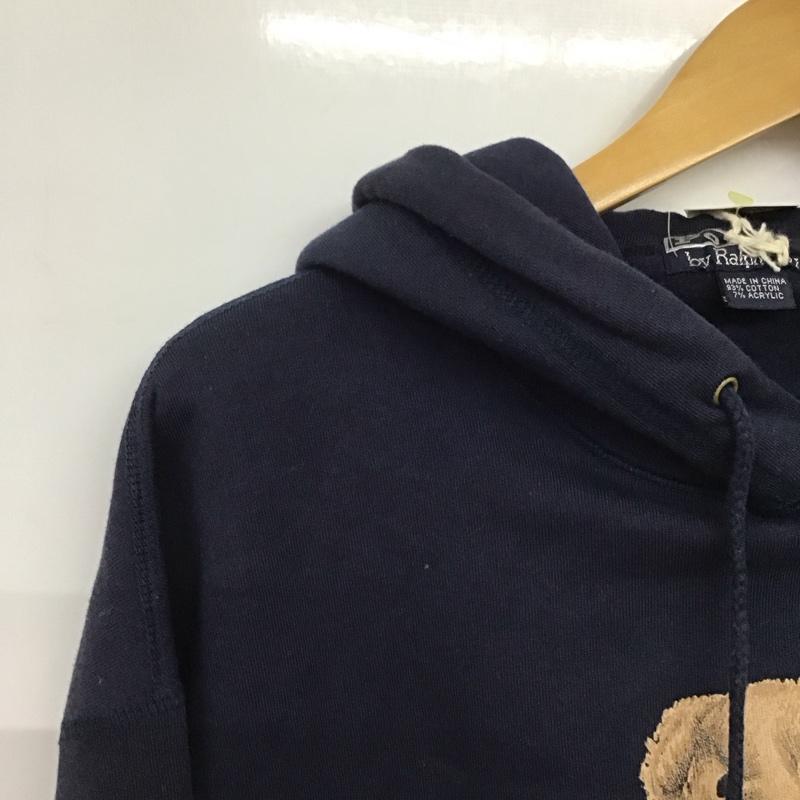 ポロバイラルフローレン Polo by RALPH LAUREN パーカー 長袖 長袖パーカー プルオーバーパーカー スウェット M ロゴ、文字 紺 / ネイビー /  メンズ USED 古着 中古 10143491