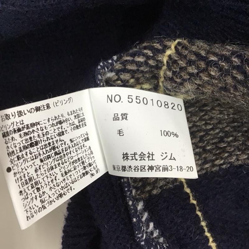 ジム gim ニット、セーター 長袖 長袖ニットカットソー ニット セーター クルーネックニット チェックニット L チェック マルチカラー / マルチカラー /  メンズ USED 古着 中古 10111459