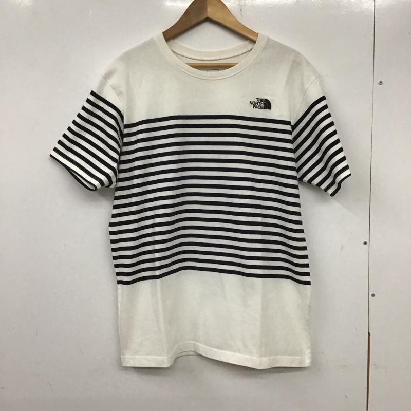 ザノースフェイス THE NORTH FACE Tシャツ 半袖 NT31713 半袖カットソー クルーネックカットソー XL ボーダー柄 白 / ホワイト / X 黒 / ブラック /  メンズ USED 古着 中古 10135930