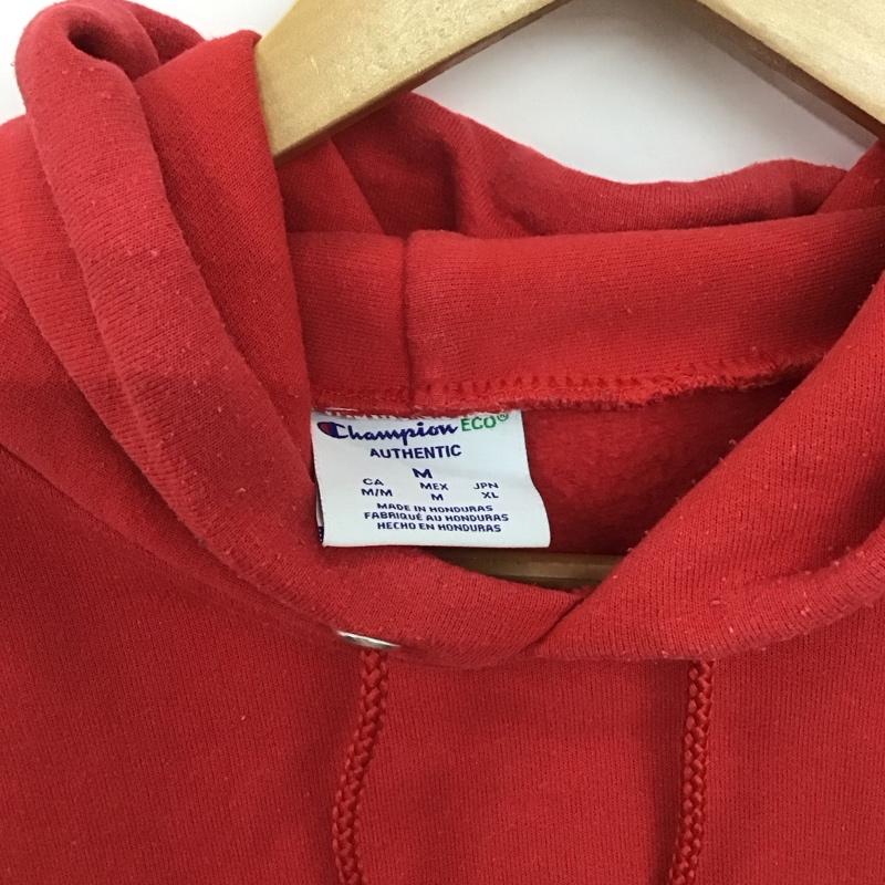 チャンピオン Campion パーカー 長袖 長袖パーカー プルオーバーパーカー スウェット M 無地 赤 / レッド /  メンズ USED 古着 中古 10149126