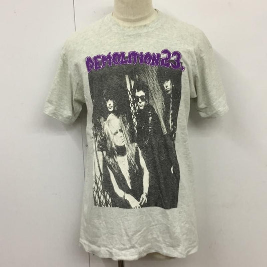 フルーツオブザルーム FRUIT OF THE LOOM Tシャツ 半袖 DEMOLITION23 バンドTシャツ L プリント 灰 / グレー /  メンズ USED 古着 中古 10119851