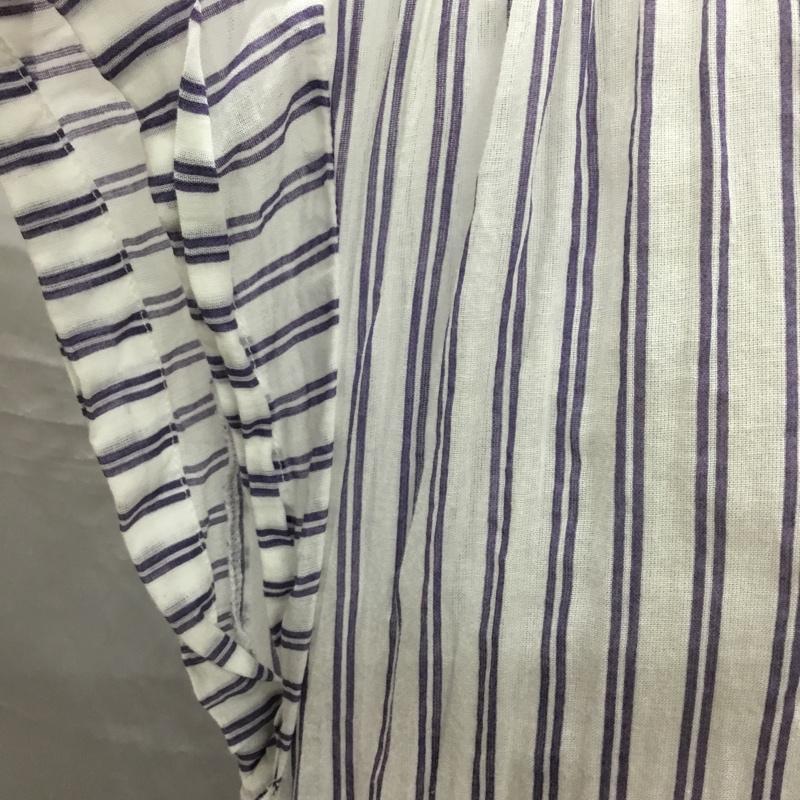 ザラベーシック ZARA BASIC ワンピース ロングスカート 半袖ロングワンピース フレアスカート ストライプワンピース M ストライプ 白 / ホワイト /  レディース USED 古着 中古 10115793