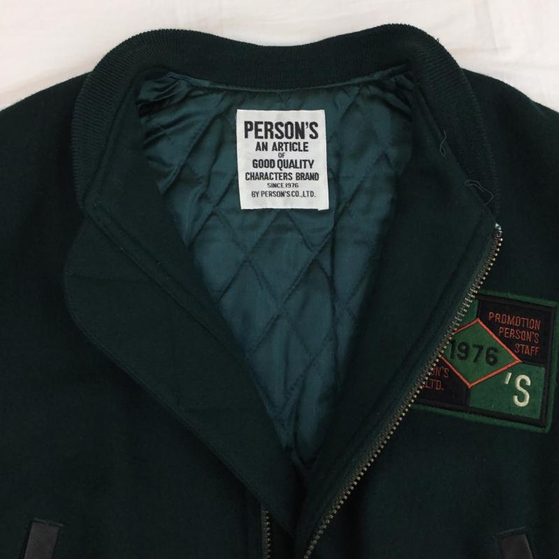 パーソンズ PERSON S ジャケット、上着 ジャケット、ブレザー ロゴ、文字 黒 / ブラック / X 緑 / グリーン /  メンズ USED 古着 中古 10143907