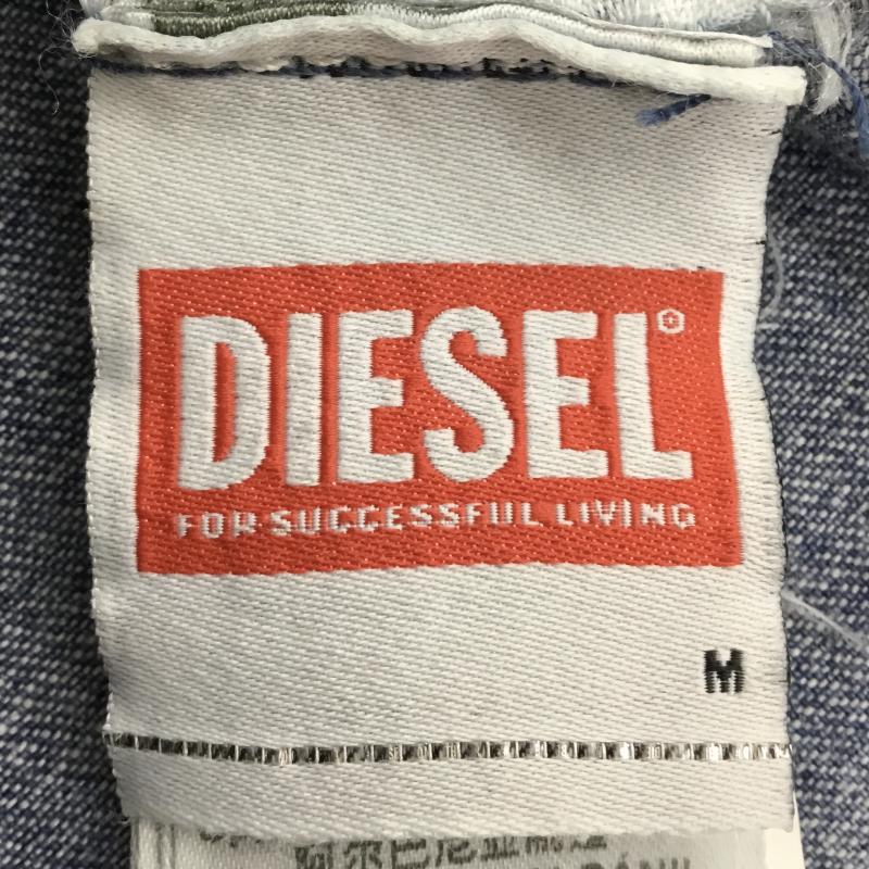ディーゼル DIESEL シャツ、ブラウス 長袖 M 無地 X ダメージ加工 青 / ブルー /  メンズ USED 古着 中古 10143636