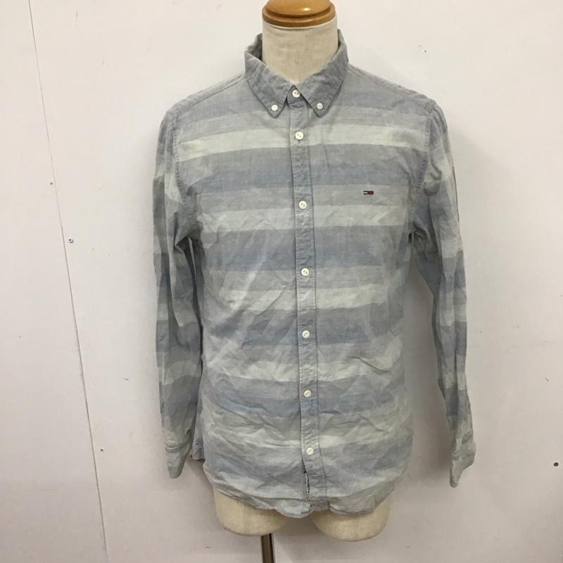 トミーヒルフィガー TOMMY HILFIGER シャツ、ブラウス 長袖 長袖シャツ ボーダーシャツ カラーシャツ ボタンダウンシャツ M ボーダー柄 インディゴ / インディゴ /  メンズ USED 古着 中古 10126229