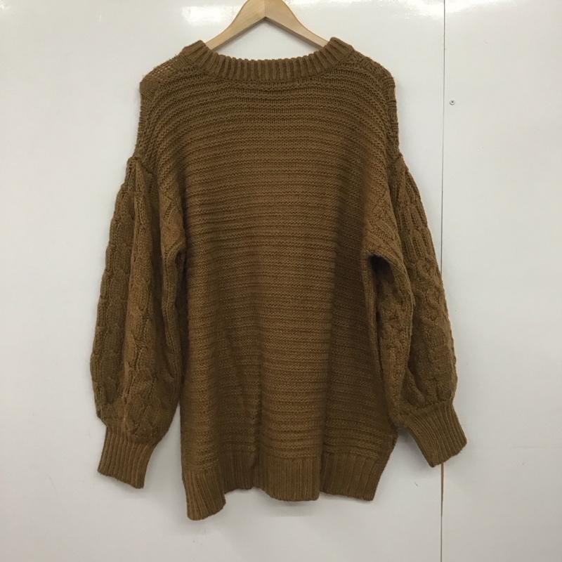 チコ CHICO ニット、セーター 長袖 長袖ニットカットソー クルーネック セーター FREE 総柄 茶 / ブラウン /  レディース USED 古着 中古 10147189
