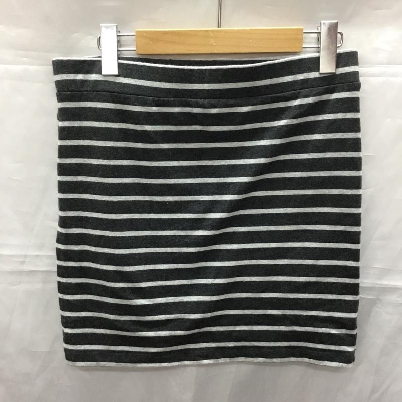フォーエバー２１ FOREVER21 スカート ミニスカート ミニスカート タイトスカート ボーダー L ボーダー柄 灰 / グレー / X 黒 / ブラック /  レディース USED 古着 中古 10114291