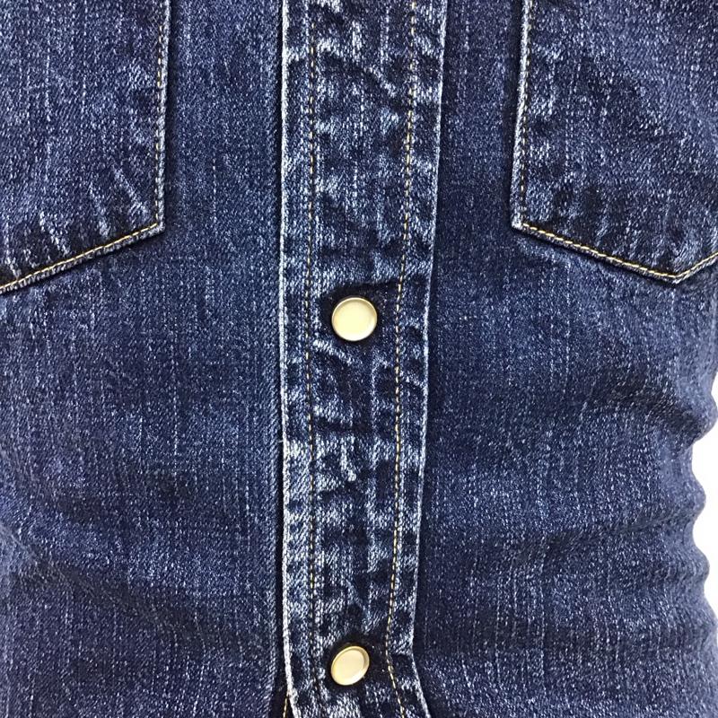 フラットヘッド The Flat Head シャツ、ブラウス 半袖 半袖シャツ デニムシャツ カジュアルシャツ 40 ロゴ、文字 インディゴ / インディゴ /  メンズ USED 古着 中古 10114188