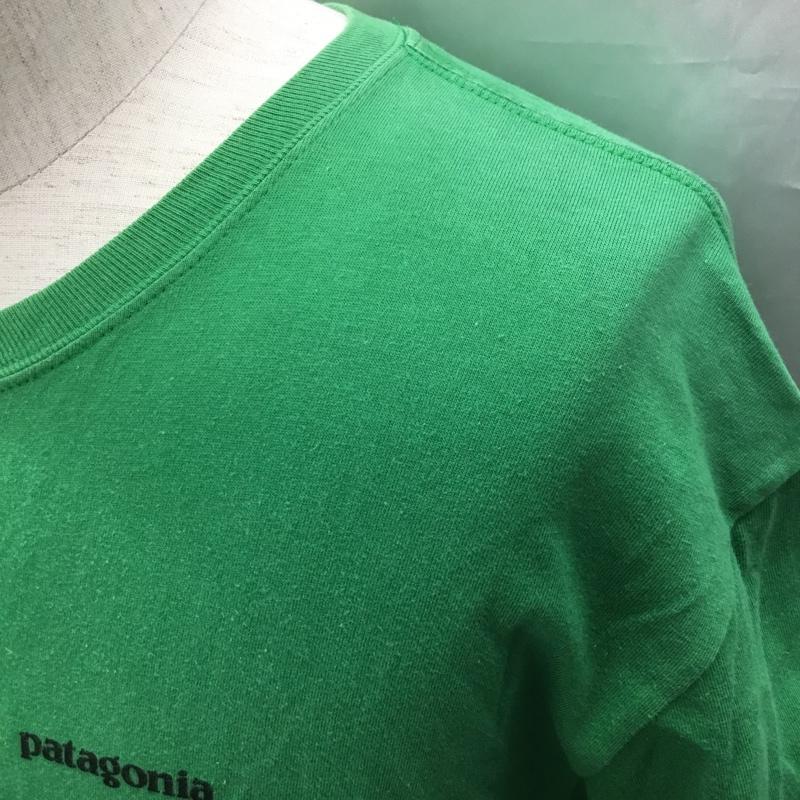 パタゴニア patagonia Tシャツ 半袖 半袖カットソー プリントTシャツ クルーネックカットソー L ロゴ、文字 緑 / グリーン /  メンズ USED 古着 中古 10116712
