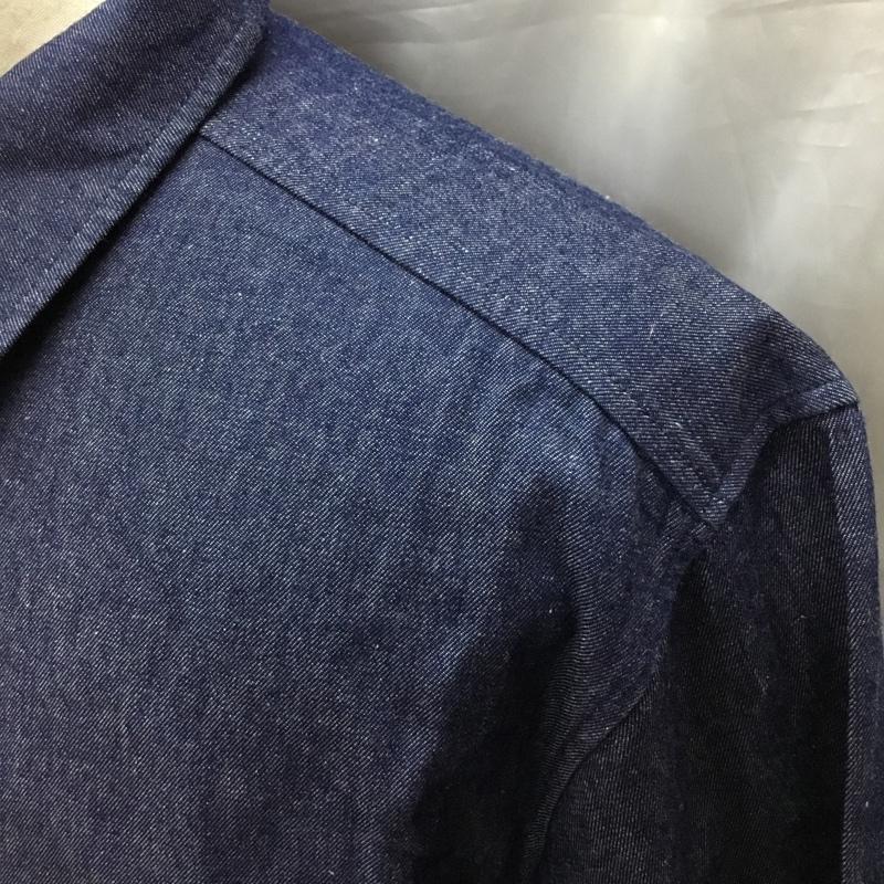 ベンデイビス BEN DAVIS シャツ、ブラウス 長袖 長袖シャツ カラーシャツ ポケットシャツ 長袖カットソー L ロゴ、文字 インディゴ / インディゴ /  メンズ USED 古着 中古 10114355