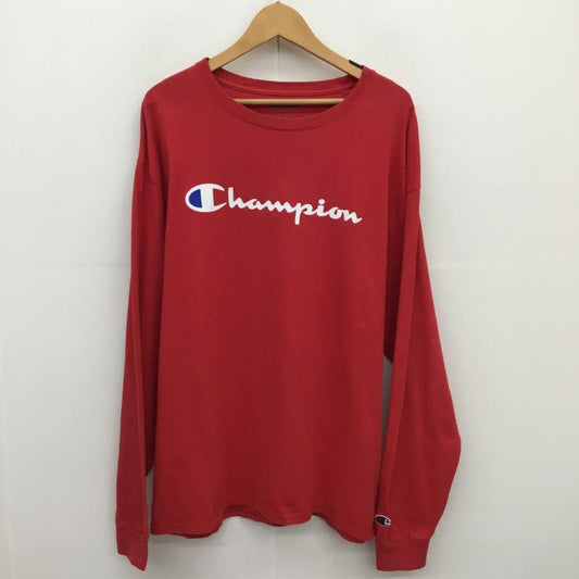 チャンピオン Champion Tシャツ 長袖 Champion 長袖Tシャツ XL プリント 赤 / レッド /  メンズ USED 古着 中古 10129897