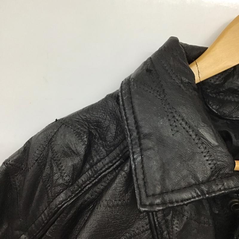 古着 USED ジャケット、上着 ジャケット、ブレザー レザージャケット ジップアップジャケット アウター XXL 無地 黒 / ブラック /  メンズ USED 古着 中古 10132078