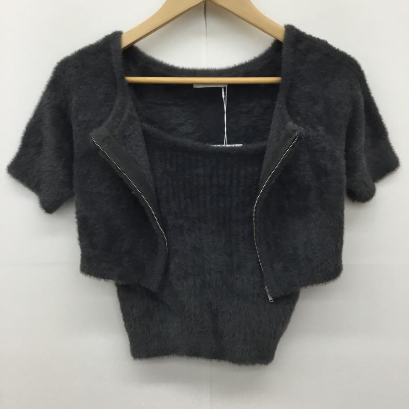 ムルーア MURUA アンサンブルニット 半袖 FREE 無地 チャコールグレー / チャコールグレー /  レディース USED 古着 中古 10136772