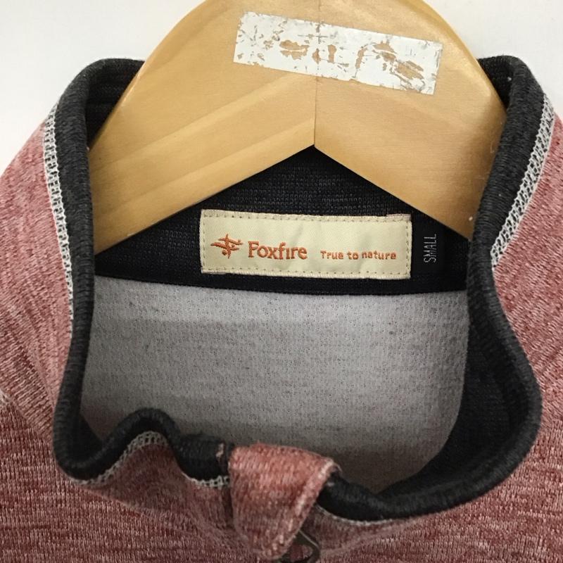 フォックスファイヤー FOXFIRE カットソー 長袖 長袖カットソー ジップアップネックカットソー S ロゴ、文字 赤 / レッド /  メンズ USED 古着 中古 10141352