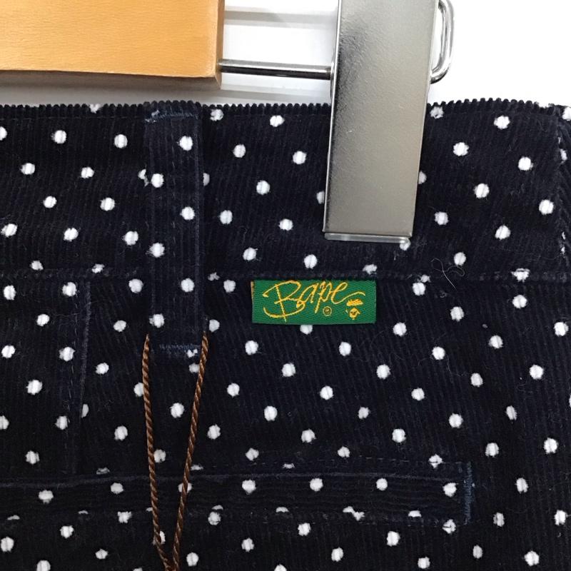 アベイシングエイプ A BATHING APE パンツ ショートパンツ コーデュロイ XS ドット 紺 / ネイビー /  レディース USED 古着 中古 10115098