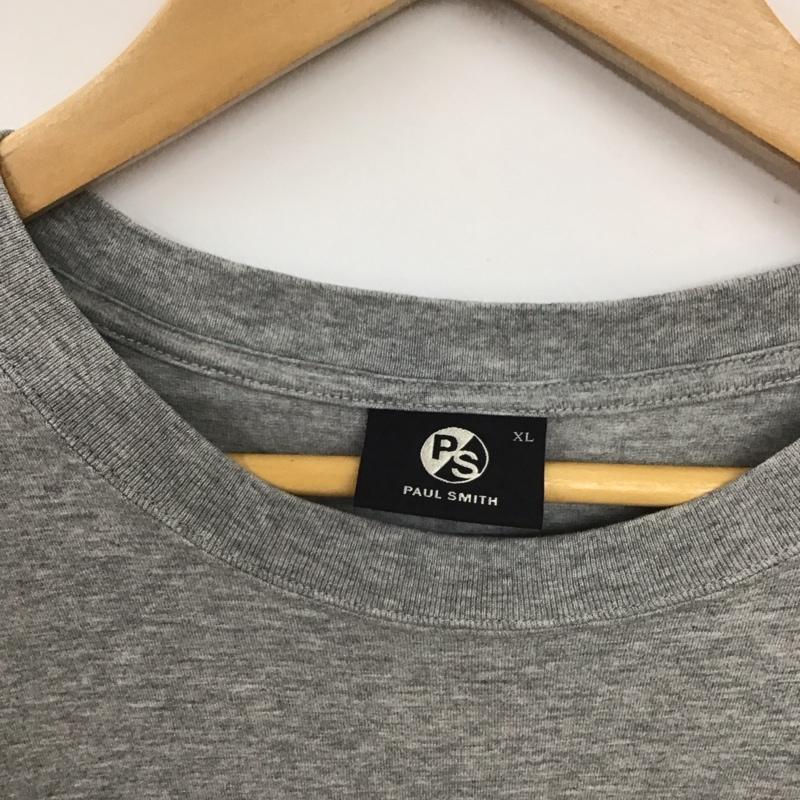 ポールスミス Paul Smith Tシャツ 半袖 半袖カットソー プリントTシャツ クルーネックカットソー XL ロゴ、文字 灰 / グレー /  メンズ USED 古着 中古 10135743