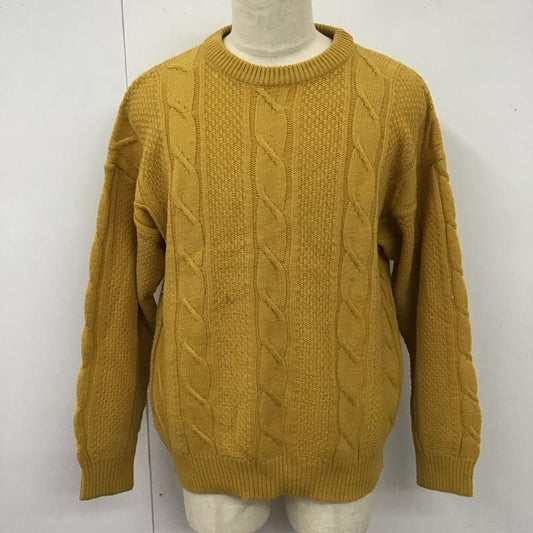 古着 USED ニット、セーター 長袖 長袖ニットカットソー ニット セーター クルーネックニット L 総柄 黄 / イエロー /  メンズ USED 古着 中古 10118299