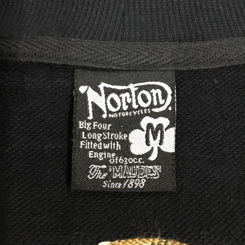 ノートン Norton カーディガン 長袖 33N1208 スウェット ショールカラー バックプリント 刺繍 M ロゴ、文字 黒 / ブラック /  メンズ USED 古着 中古 10109267