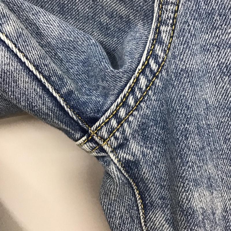 ウィムガゼット Whim Gazette パンツ デニム、ジーンズ WGZ1021702A0001 ラインカーブDENIM 38 ダメージ加工 青 / ブルー /  レディース USED 古着 中古 10113987