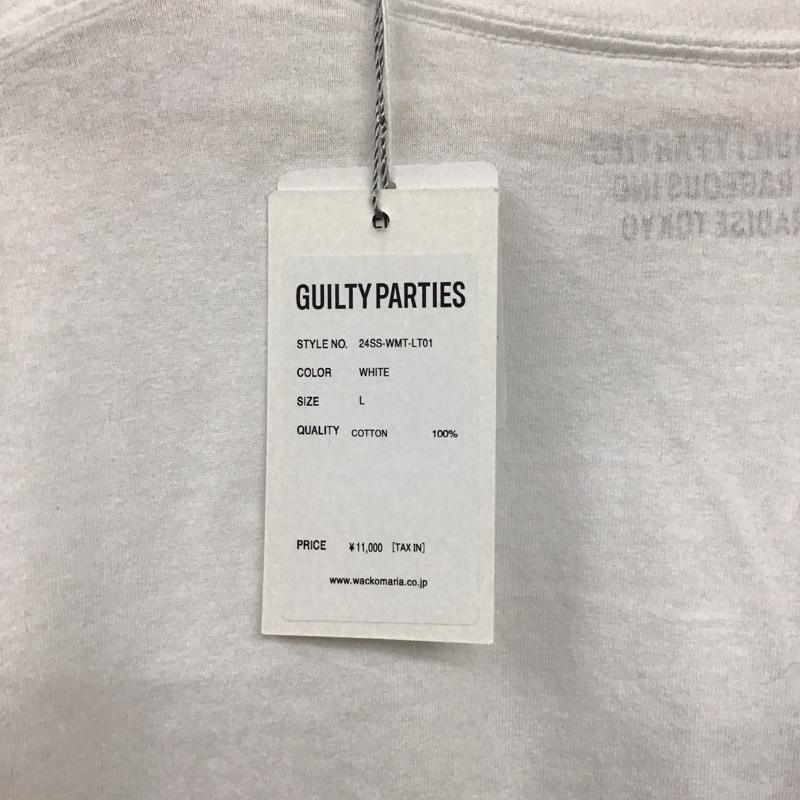 ワコマリア WACKO MARIA Tシャツ 長袖 24SS-WMT-LT01 LONG SLEEVE T-SHIRT L ロゴ、文字 X 刺繍 白 / ホワイト /  メンズ USED 古着 中古 10134811