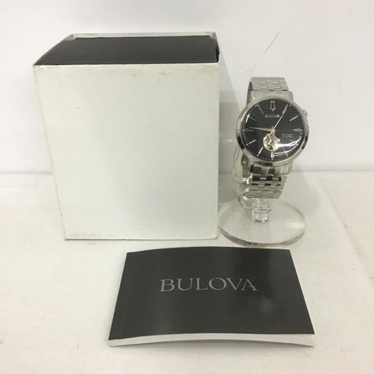 ブローバ BULOVA 腕時計 アナログ（自動巻き） 96A199 箱有 ロゴ、文字 黒 / ブラック / X 銀 / シルバー /  メンズ USED 古着 中古 10133865