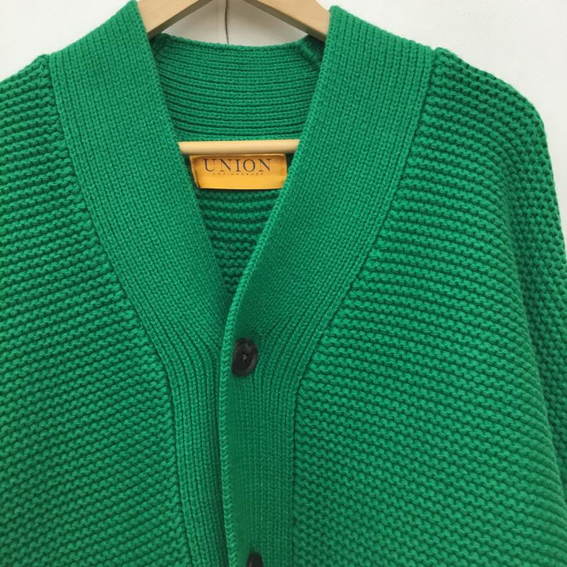 ユニオン UNION カーディガン 長袖 WHEATLEY CARDIGAN FREE ボーダー柄 緑 / グリーン /  メンズ USED 古着 中古 10145814