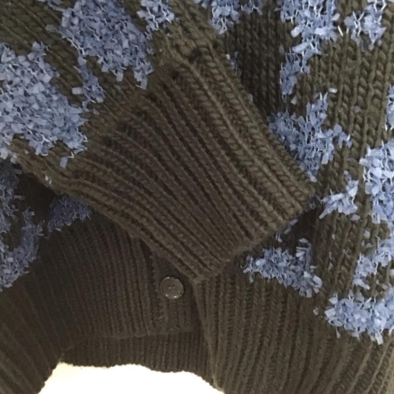 ビームス ハート BEAMS HEART カーディガン 長袖 43-15-0173-213 千鳥格子柄 オーバーサイズ Vネック カーディガン 千鳥格子 黒 / ブラック / X 青 / ブルー /  レディース USED 古着 中古 10147177