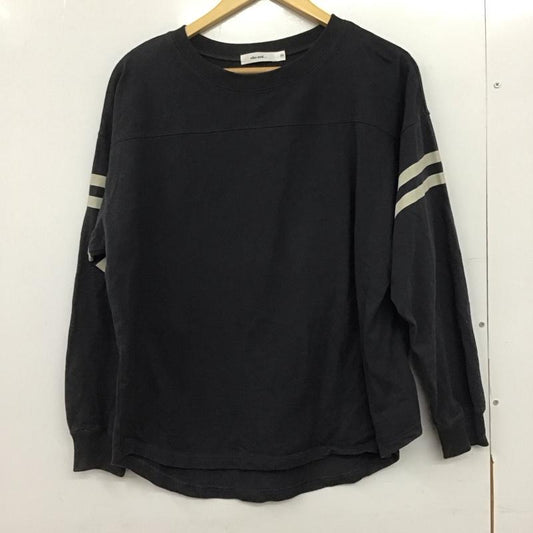 ニコアンド niko and... Tシャツ 長袖 M ロゴ、文字 X プリント チャコールグレー / チャコールグレー /  レディース USED 古着 中古 10146805