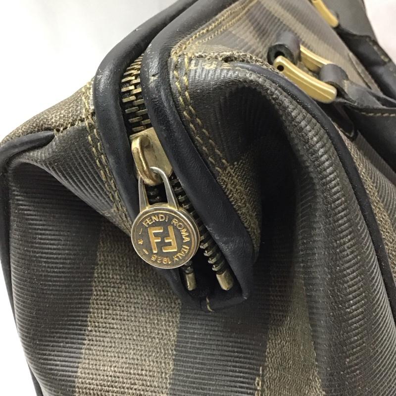 フェンディ FENDI ハンドバッグ ハンドバッグ FENDI ペカンモノグラム ミニボストン ロゴ、文字 茶 / ブラウン / X 黒 / ブラック /  レディース USED 古着 中古 10111768