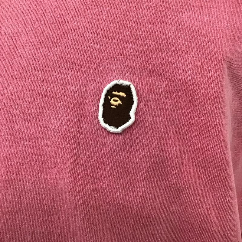 アベイシングエイプ A BATHING APE Tシャツ 半袖 半袖カットソー プリントTシャツ クルーネックカットソー L ロゴ、文字 桃 / ピンク /  メンズ USED 古着 中古 10116376