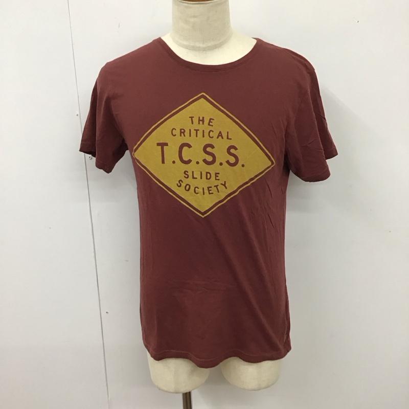 ティーシーエスエス TCSS Tシャツ 半袖 半袖カットソー プリントTシャツ クルーネックカットソー L プリント えんじ / ワインレッド /  メンズ USED 古着 中古 10114695