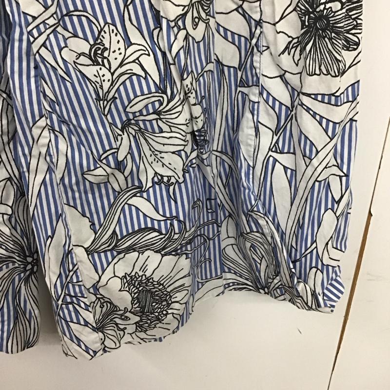 ザラウーマン ZARA WOMAN パンツ ワークパンツ、ペインターパンツ ワイドパンツ カジュアルパンツ ワークパンツ M プリント 白 / ホワイト / X 青 / ブルー /  レディース USED 古着 中古 10132663