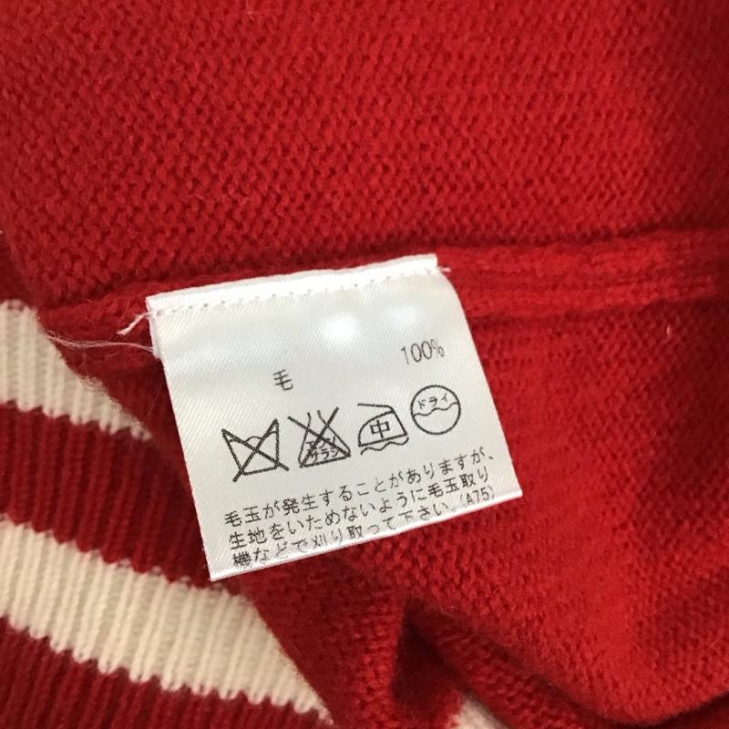 ケントアンドカーウェン KENT&CURWEN ニット、セーター 長袖 長袖ニットカットソー ニット セーター ジップアップネックニット L ロゴ、文字 赤 / レッド /  メンズ USED 古着 中古 10117560