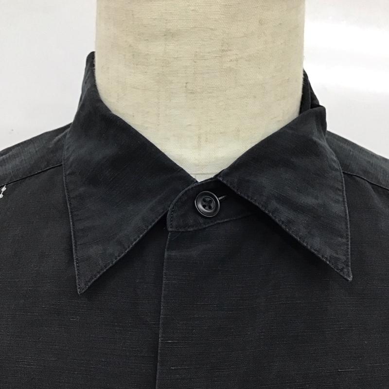 古着 USED シャツ、ブラウス 長袖 長袖シャツ カラーシャツ ポケットシャツ 長袖カットソー L プリント 黒 / ブラック /  メンズ USED 古着 中古 10119017