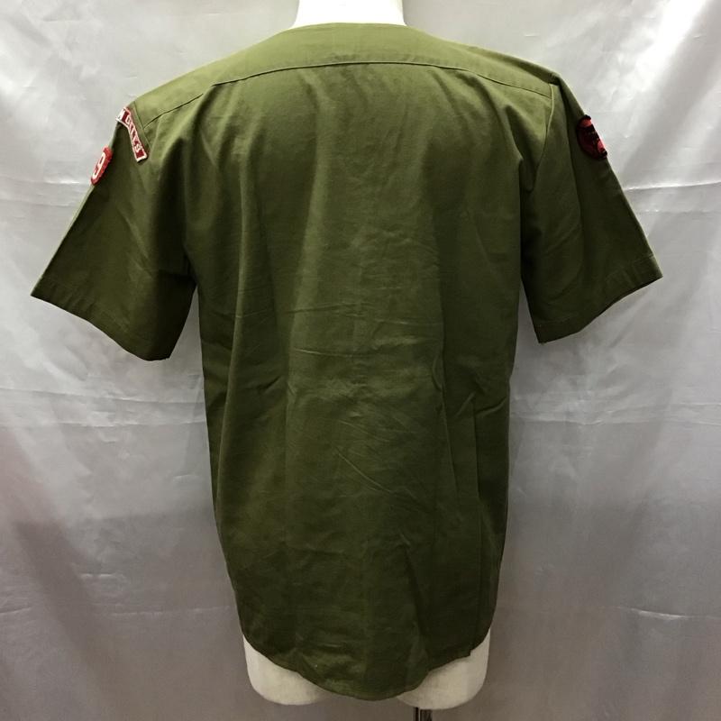 古着 USED シャツ、ブラウス 半袖 半袖シャツ ボーイスカウトシャツ ミリタリーシャツ ノーカラーシャツ 60s ロゴ、文字 カーキ / カーキ /  メンズ USED 古着 中古 10114122