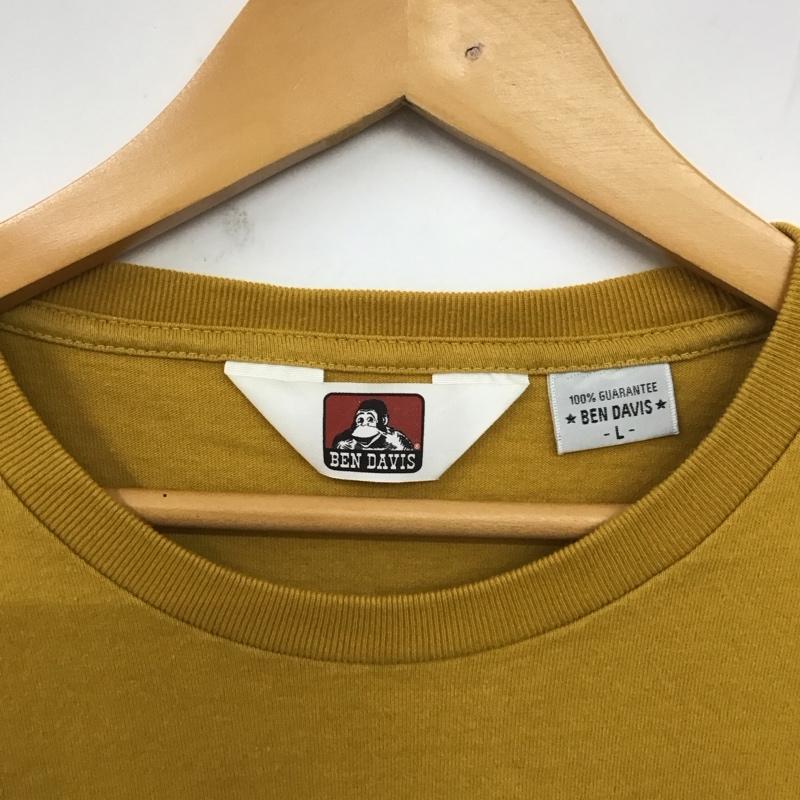 ベンデイビス BEN DAVIS Tシャツ 半袖 半袖カットソー プリントTシャツ クルーネックカットソー L ロゴ、文字 黄 / イエロー /  メンズ USED 古着 中古 10128643