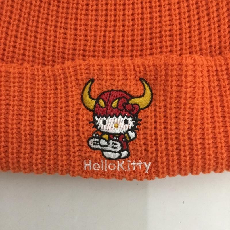 トイ マシーン TOY MACHINE 帽子 ニット帽 KTMPBHW6 ハローキティ KITTY EMBROIDERY BEANIE ビーニー タグ付き FREE キャラクター 橙 / オレンジ /  メンズ USED 古着 中古 10124627