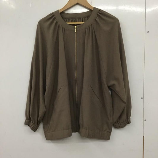 レプシィム LEPSIM ジャケット、上着 ジャンパー、ブルゾン LPS70552AD ノーカラー ギャザーネック FREE 無地 茶 / ブラウン /  レディース USED 古着 中古 10138892