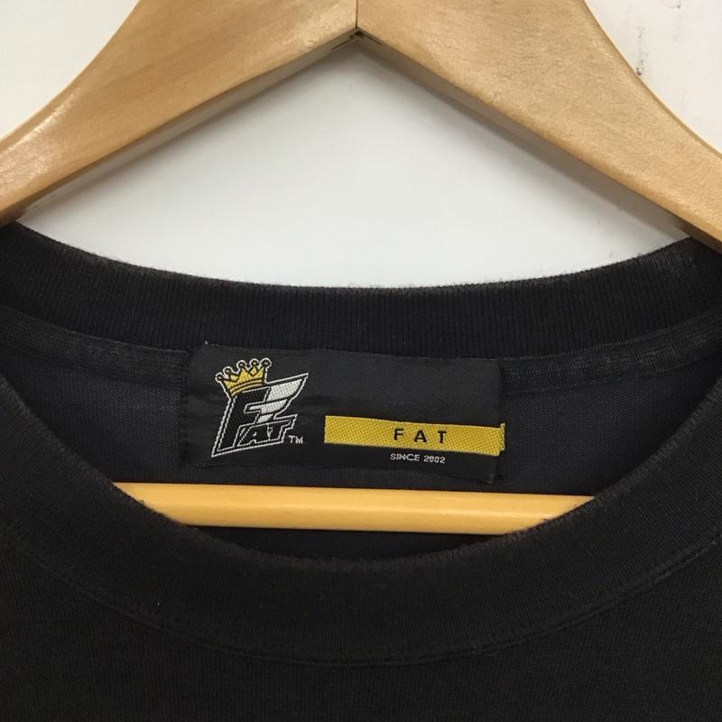 エフエイティー FAT カットソー 七分袖 七分丈カットソー クルーネックカットソー ラグラン ロゴ、文字 黒 / ブラック / X 黄 / イエロー /  メンズ USED 古着 中古 10134586