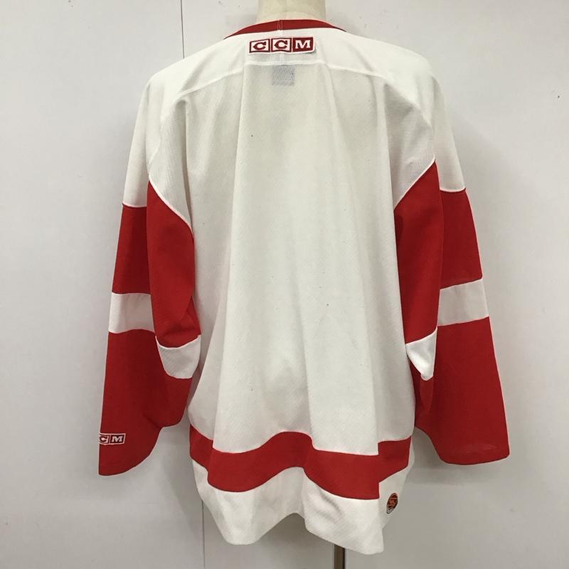 古着 USED カットソー 長袖 ホッケーシャツ Vネックカットソー ロングスリーブカットソー プリントTシャツ XXL ロゴ、文字 白 / ホワイト / X 赤 / レッド /  メンズ USED 古着 中古 10119955