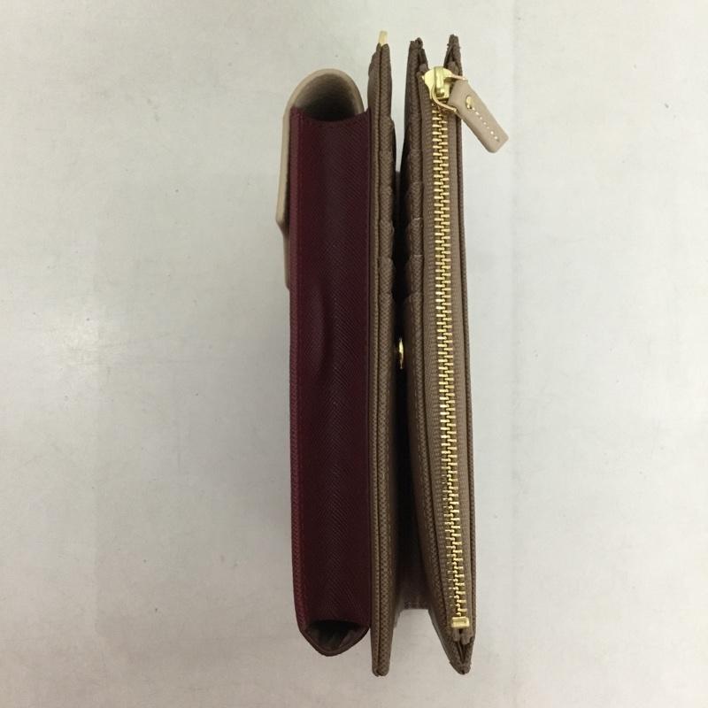 サマンサタバサ プチチョイス Samantha Thavasa Petit Choice ショルダーバッグ ショルダーバッグ ウェーブフラップスマホショルダー 財布 箱有 ロゴ、文字 えんじ / ワインレッド / X 茶 / ブラウン /  レディース USED 古着 中古 10145203