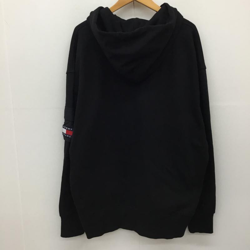トミーヒルフィガー TOMMY HILFIGER パーカー 長袖 ジップパーカー ロゴ、文字 黒 / ブラック /  メンズ USED 古着 中古 10143641